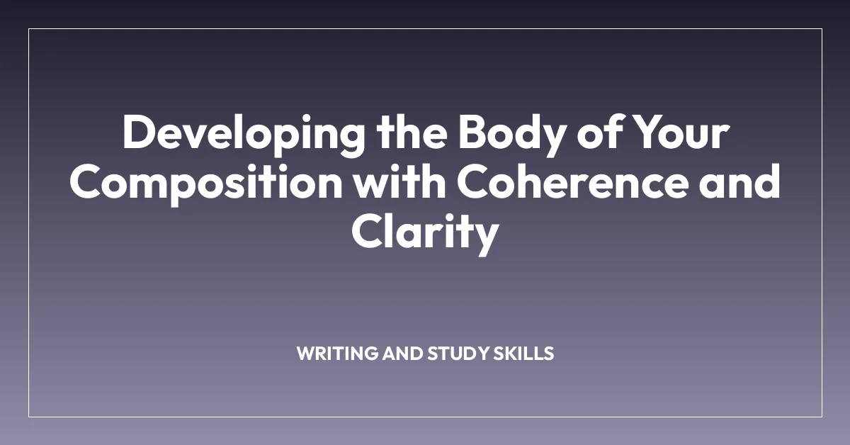 Developing the Body of Your Composition with Coherence and Clarity