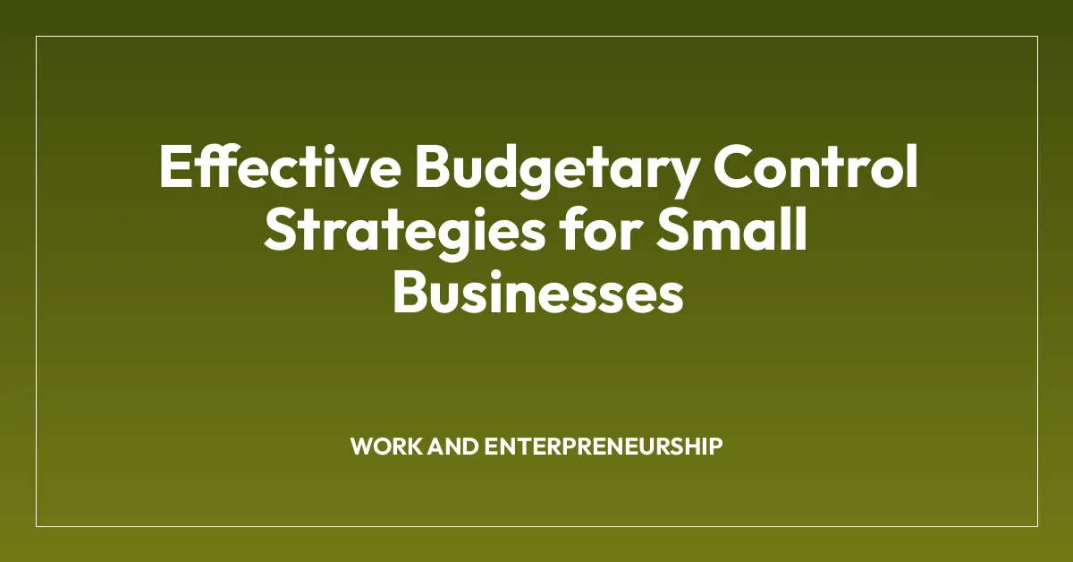 Effective Budgetary Control Strategies for Small Businesses