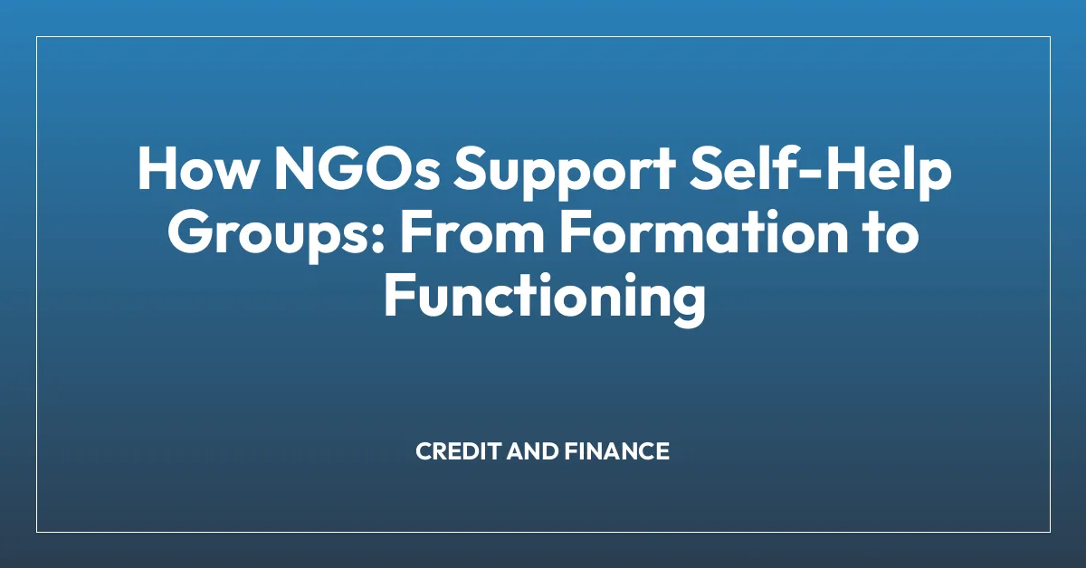 How NGOs Support Self-Help Groups: From Formation to Functioning
